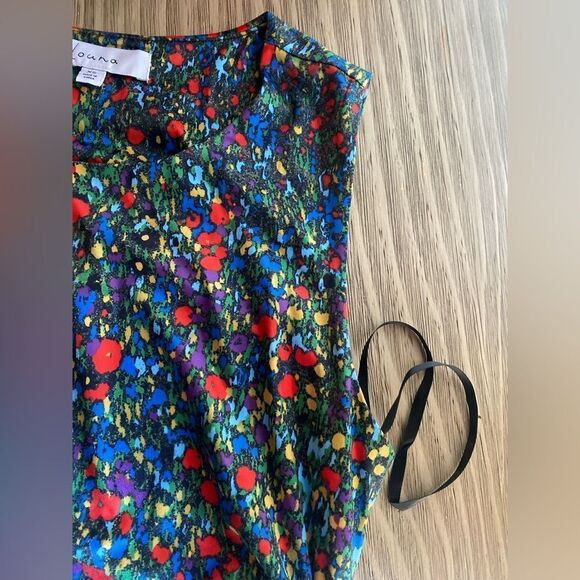 Louna Mini Dress Floral Green Red Sz XS Open Sides Sleeveless Stretch - Picture 11 of 16